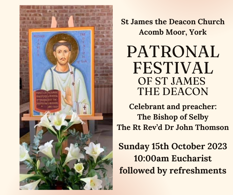 Patronal Festival Eucharist, Sunday 15 October at 10am